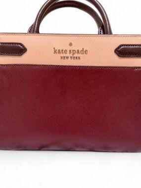 kate spade New York Two-Tone Burgundy & Pink Leather Satchel